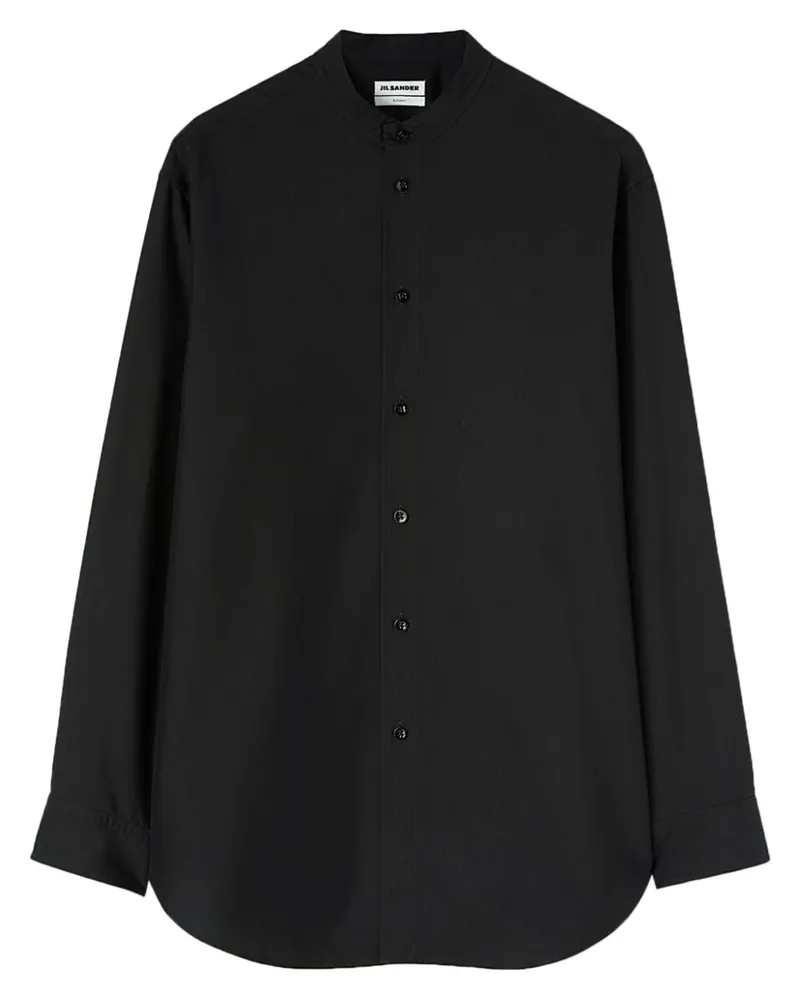 Jil Sander SUNDAY P.M. Seidenhemd - Schwarz Schwarz