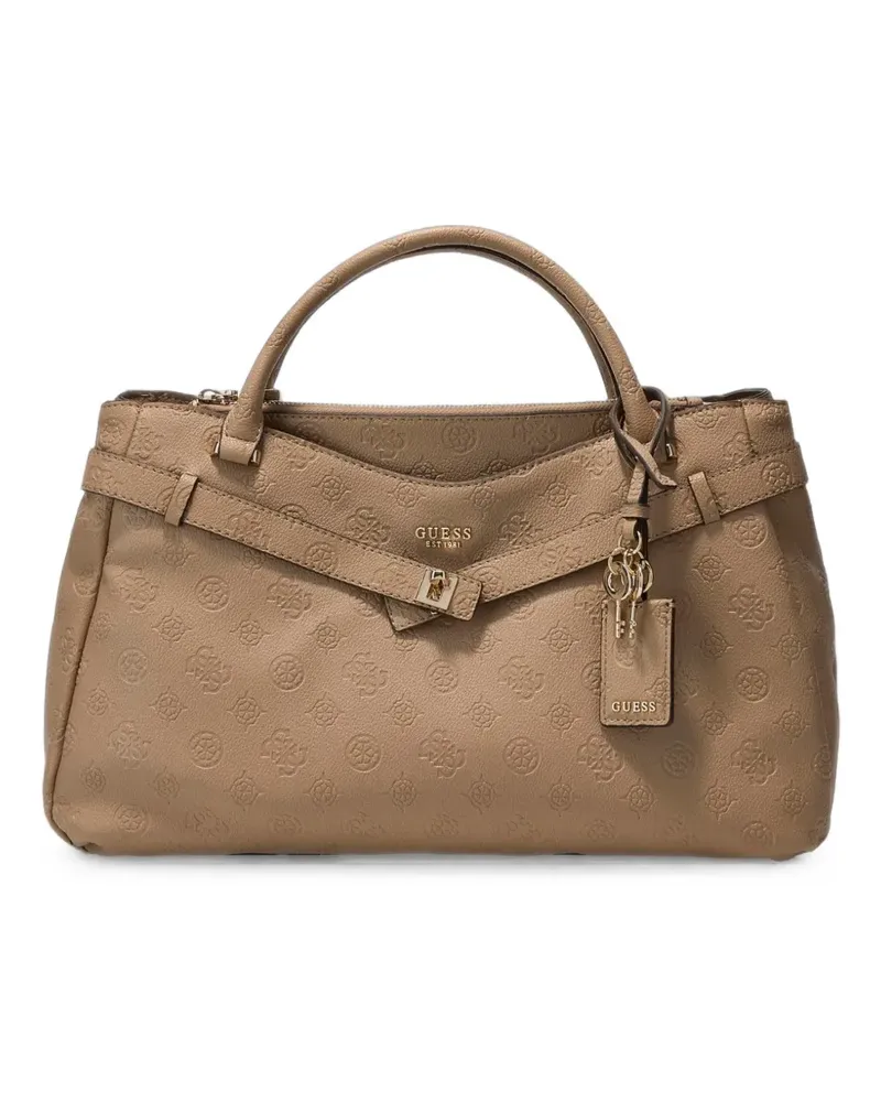 Guess Ella Satchel-Tasche mit Logo-Prägung - Nude Nude