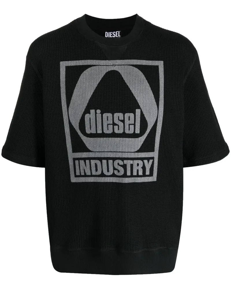 Diesel T-Shirt mit grafischem Print - Schwarz Schwarz
