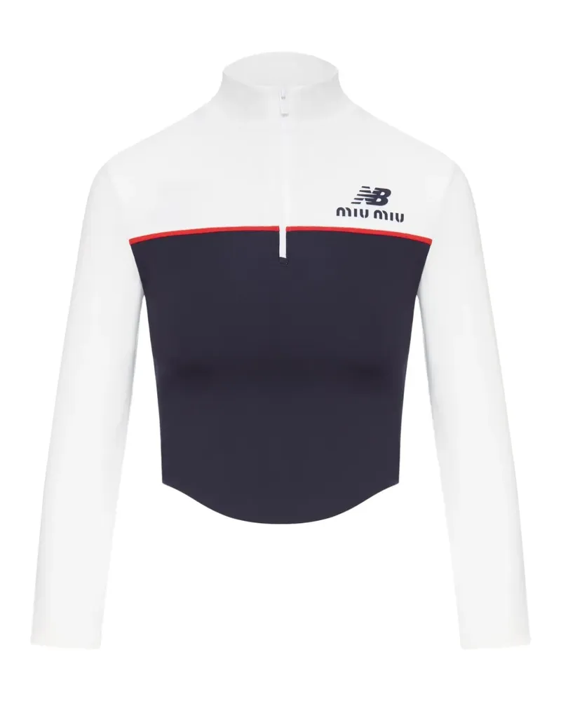 Miu Miu x New Balance Cropped-Top in Colour-Block-Optik - Weiß Weiß