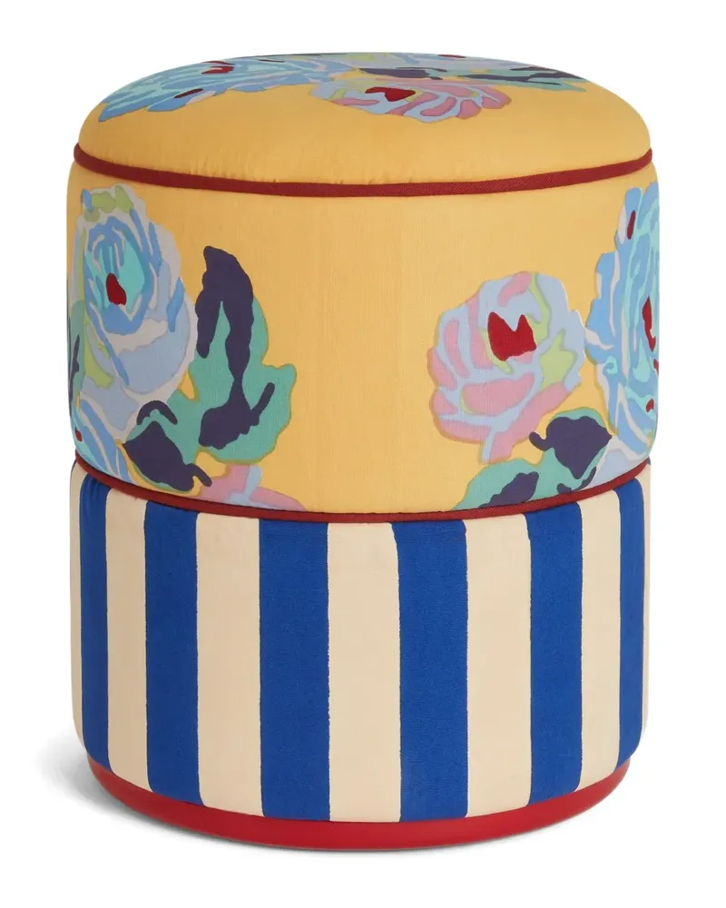 Lisa Corti Ottoman Nizam Hocker mit Blumenstreifen - Gelb Gelb
