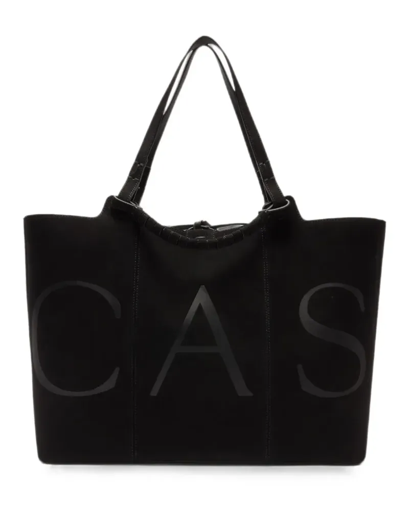 Casadei Galleria Tote Bag mit Logo - Schwarz Schwarz