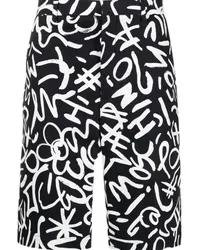 Moschino Chino-Shorts mit Monogramm-Print Schwarz