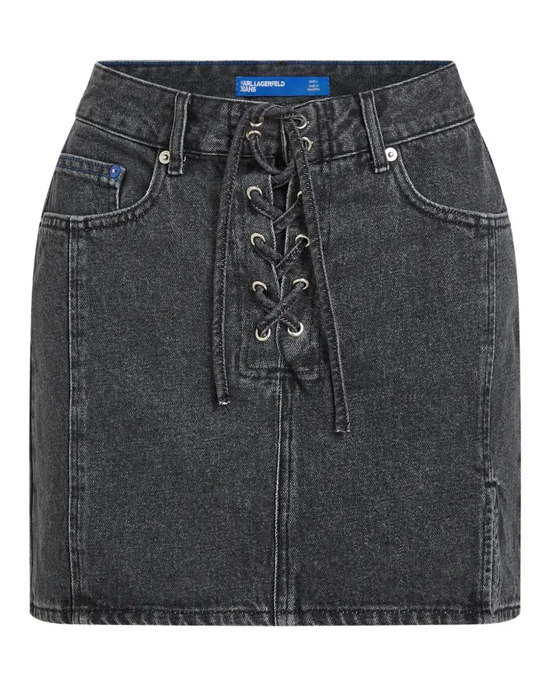 Karl Lagerfeld Jeansminirock mit Schnürung - Grau Grau