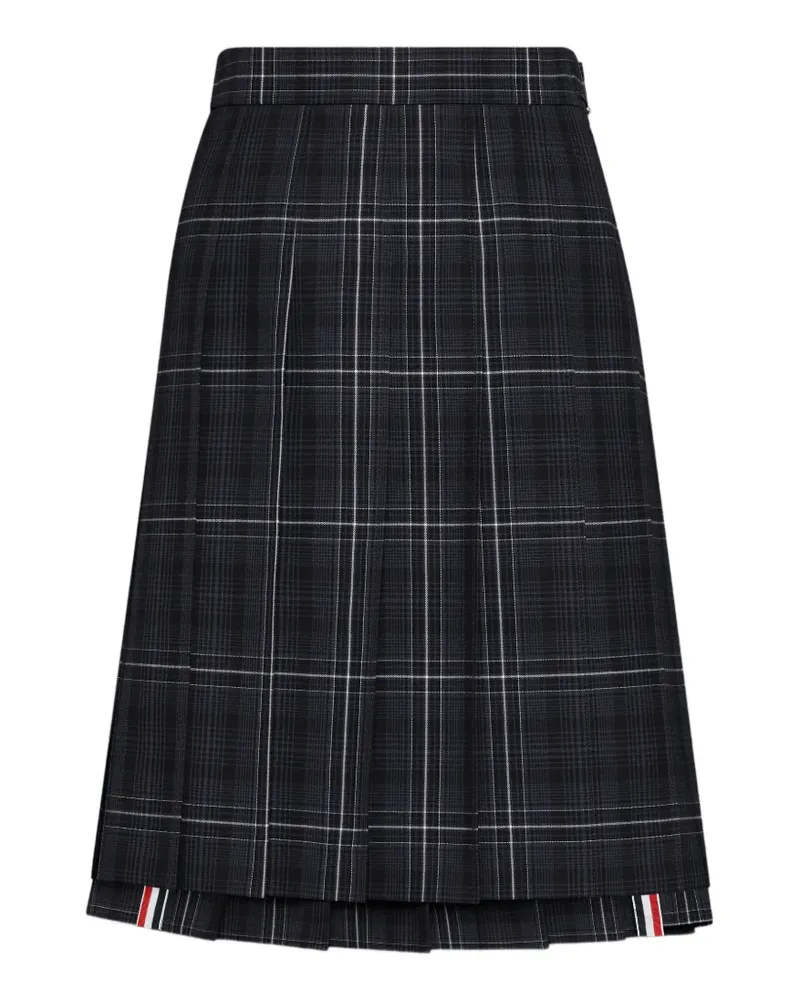 Thom Browne Karierter Windowpane Faltenrock - Schwarz Schwarz