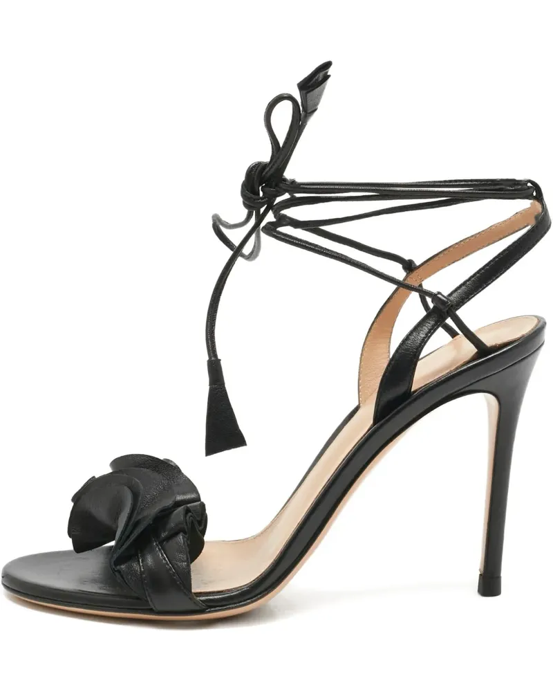Gianvito Rossi ruffle-detail leather sandals - Schwarz Schwarz