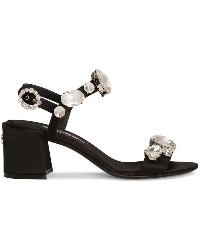 Dolce & Gabbana Sandalen mit Kristallen 60mm - Schwarz Schwarz