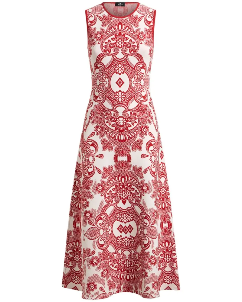 Etro Midikleid mit Jacquardmuster - Rot Rot