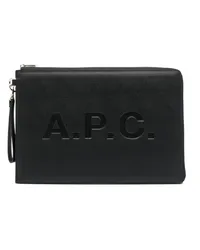 A.P.C. Clutch mit Logo-Print Schwarz