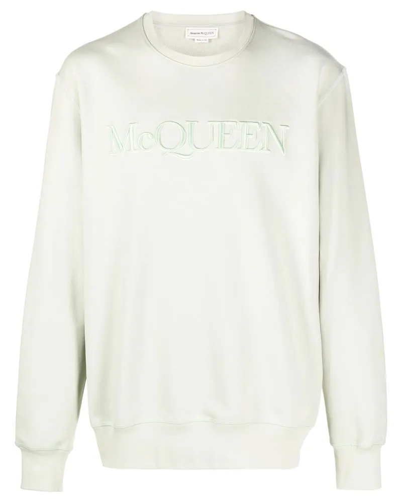 Alexander McQueen Sweatshirt mit Logo-Stickerei - Grün Grün