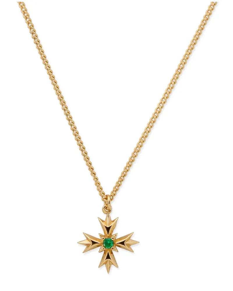 Emanuele Bicocchi Crest Halskette mit Kristallen - Gold Gold