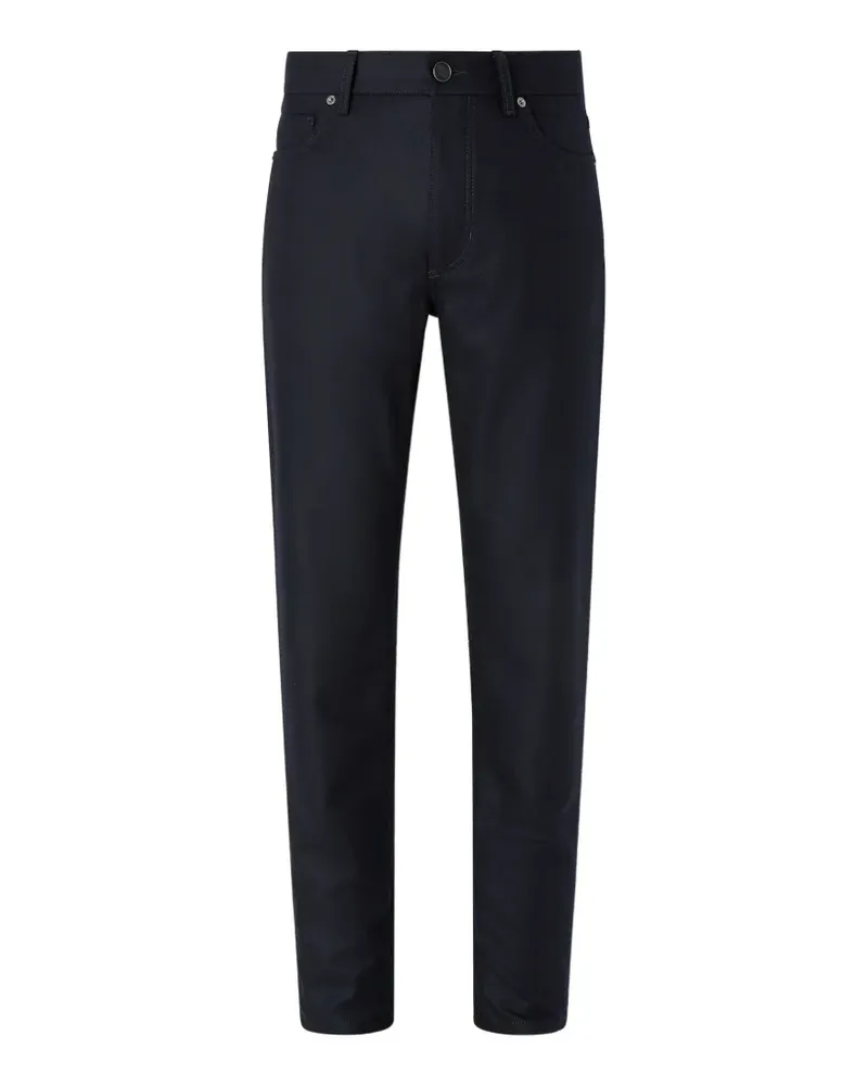 Ermenegildo Zegna Marineblaue Roccia Hose aus Wolle und Kaschmir Blau