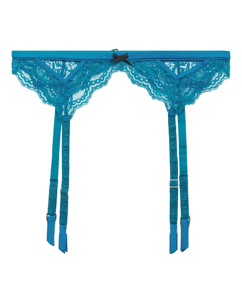 Fleur Du Mal Bianca lace garter belt - Blau Blau