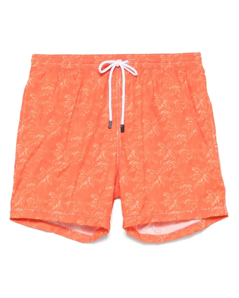 BARBA Badeshorts mit Palmen-Print - Orange Orange