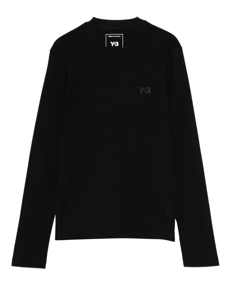 Y-3 Langarmshirt mit Logo - Schwarz Schwarz