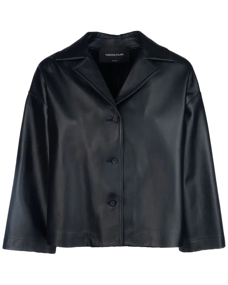 Fabiana Filippi Klassische Lederjacke - Schwarz Schwarz