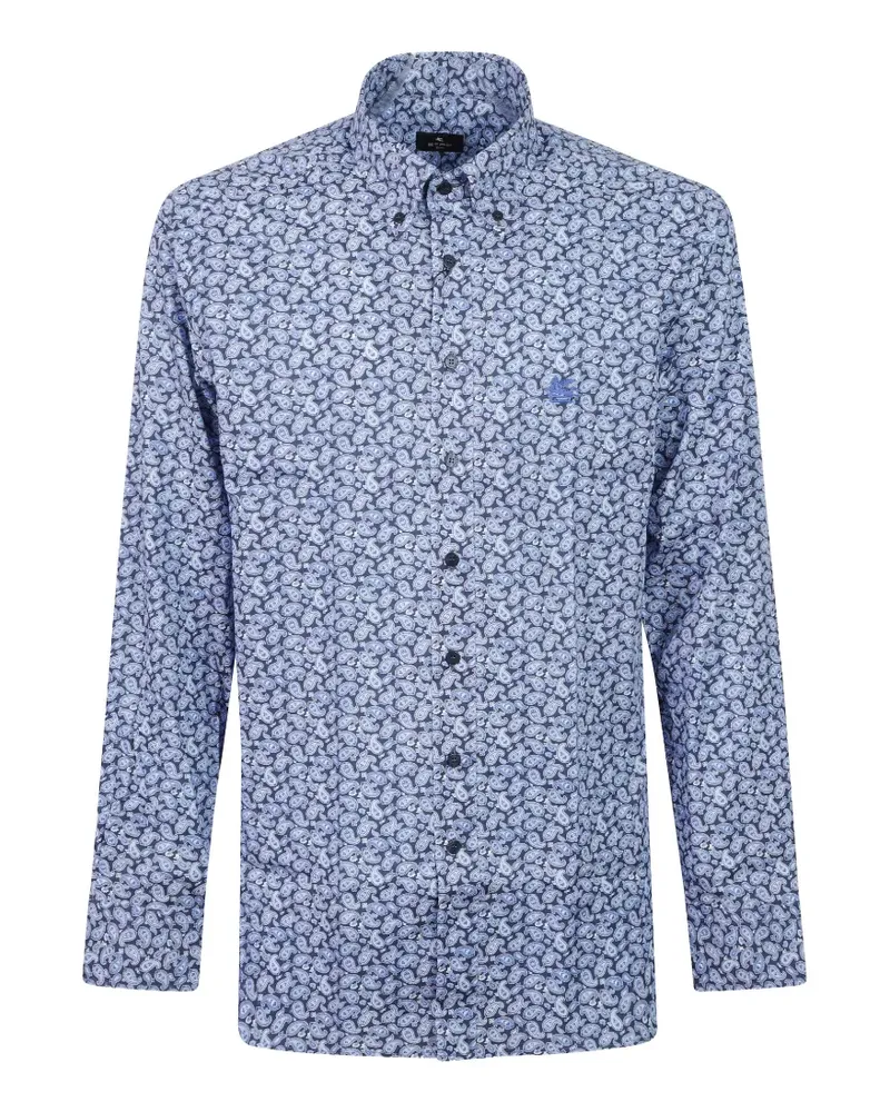 Etro Hemd mit Pegasus-Stickerei - Blau Blau