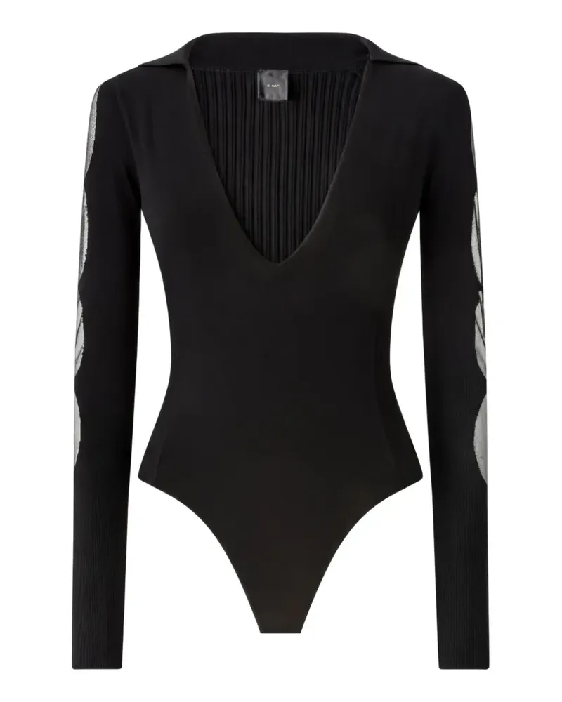 Pinko bodysuit with sheer details - Schwarz Schwarz