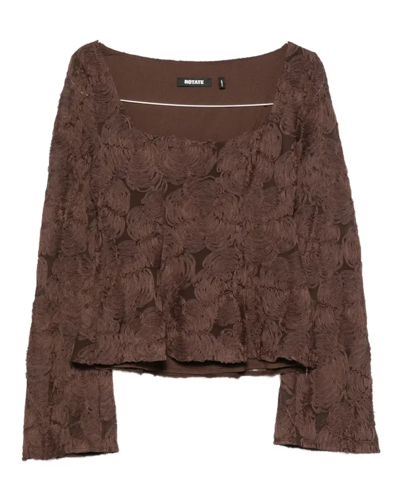ROTATE Birger Christensen floral-appliqué blouse - Braun Braun