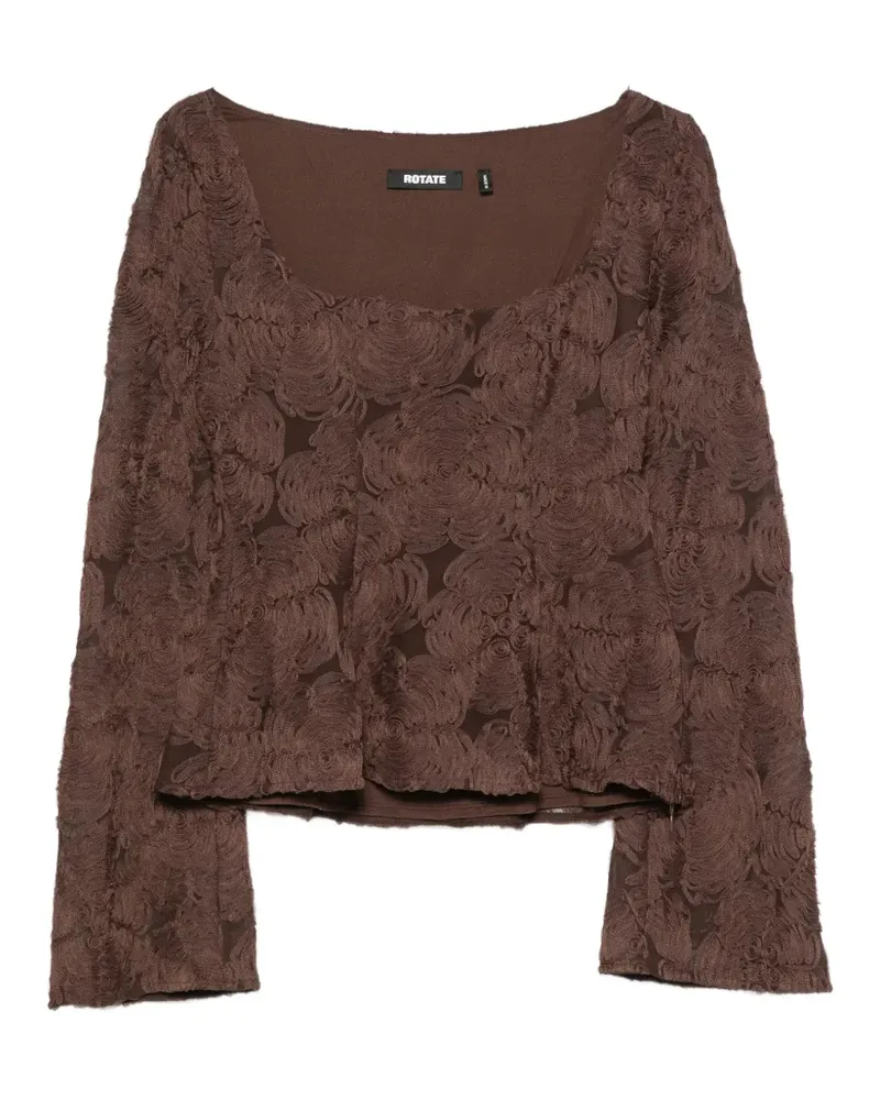 ROTATE Birger Christensen Bluse mit Blumenapplikation - Braun Braun