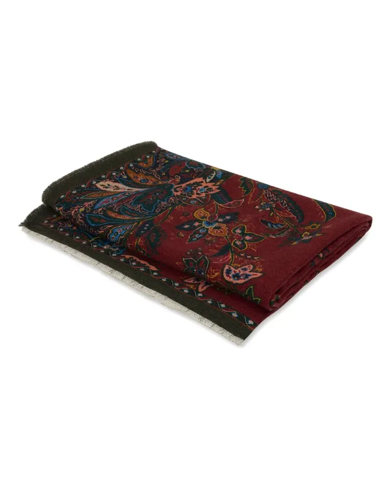 Etro Pegaso Decke mit Blumenmotiv (140cm x 180cm) - Rot Rot