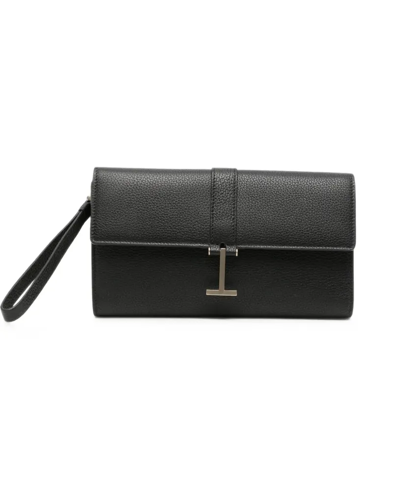 Tom Ford T-clasp grained leather wallets - Schwarz Schwarz