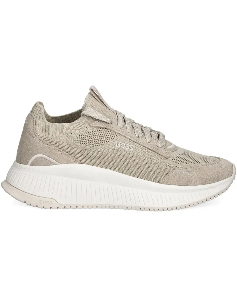 HUGO BOSS Sneakers aus Mesh-Wildleder - Nude Nude