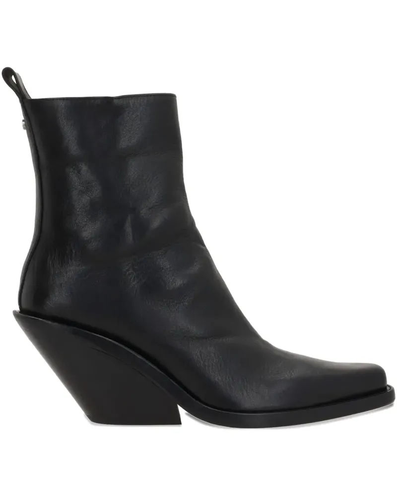 Ann Demeulemeester 75mm calf leather boots - Schwarz Schwarz