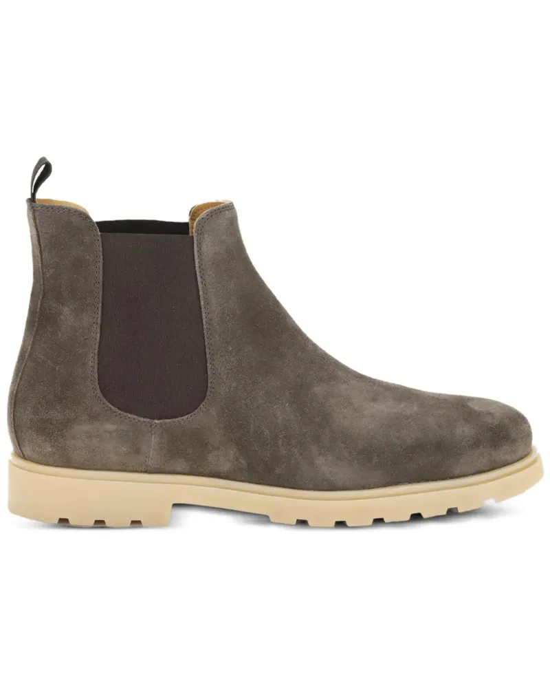 Kiton Wildlederstiefel mit elastischen Einsätzen - Grau Grau