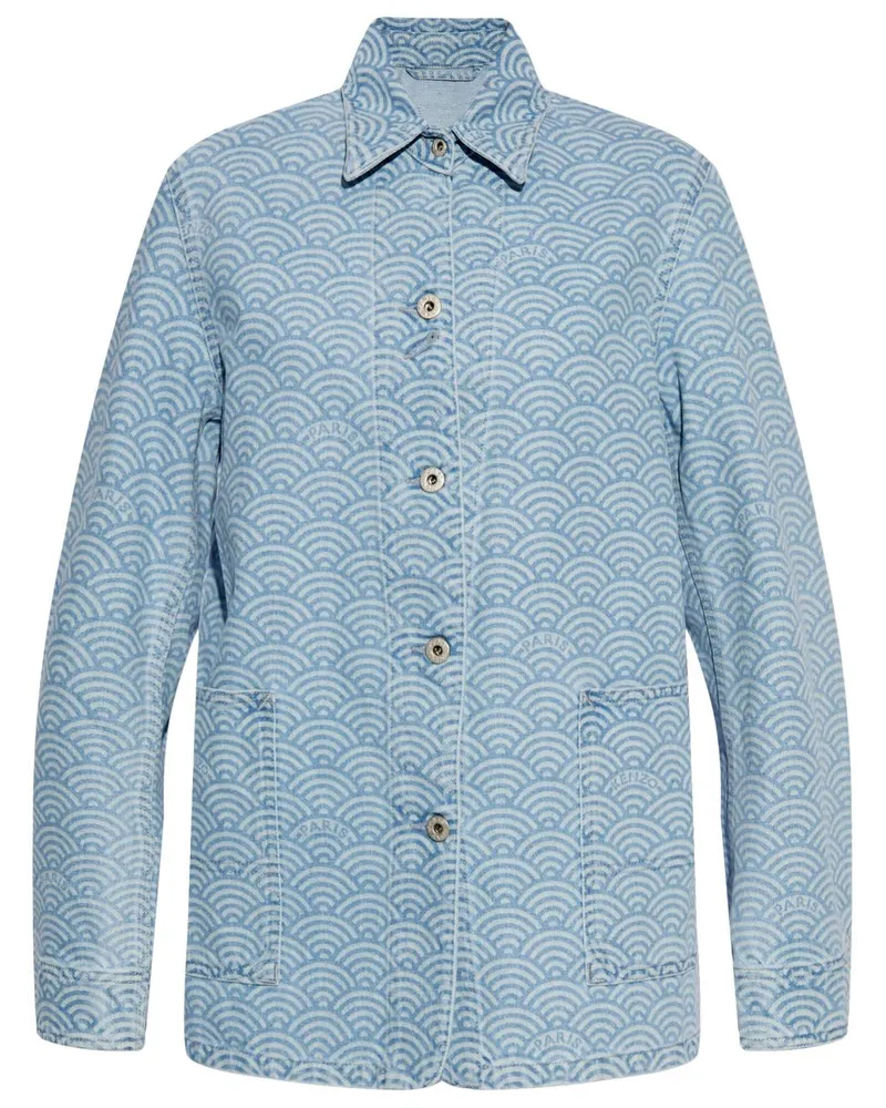 Kenzo Jeansjacke mit grafischem Print Blau