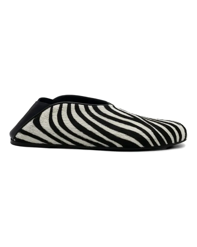 Gia Borghini Granny zebra-print mules - Weiß Weiß