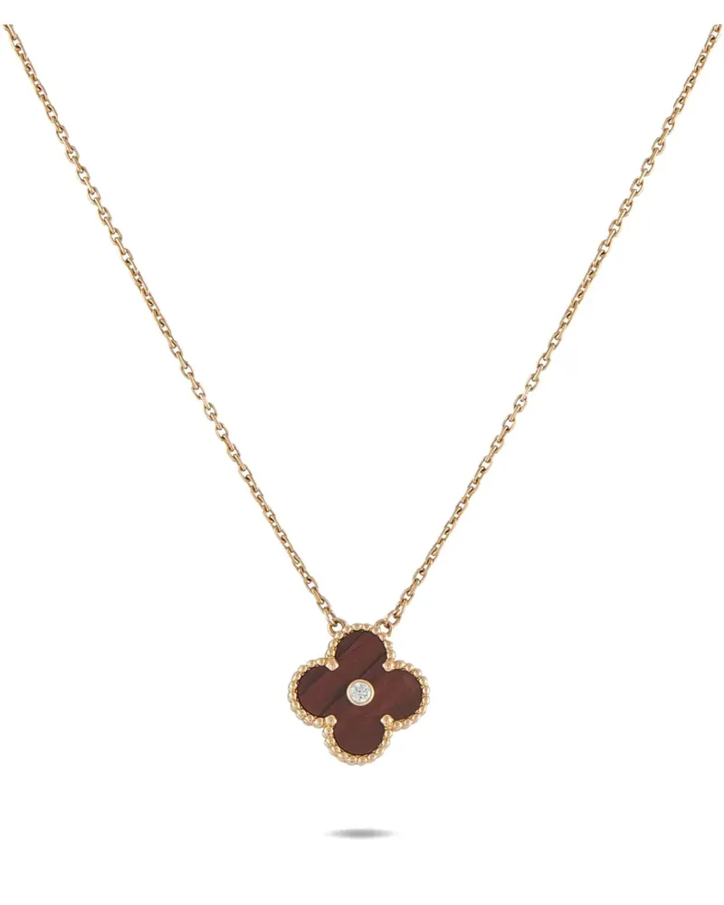Van Cleef & Arpels 18K rose gold diamond Alhambra pendant necklace - Rosa Rosa
