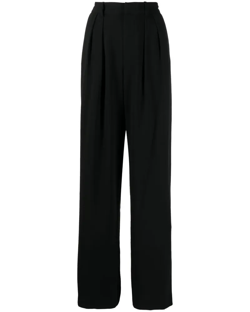 Alice + Olivia Weite Hose mit Faltendetail - Schwarz Schwarz