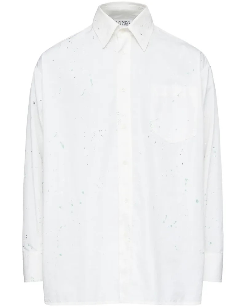 Maison Margiela Hemd mit Farbklecksen - Weiß Weiß