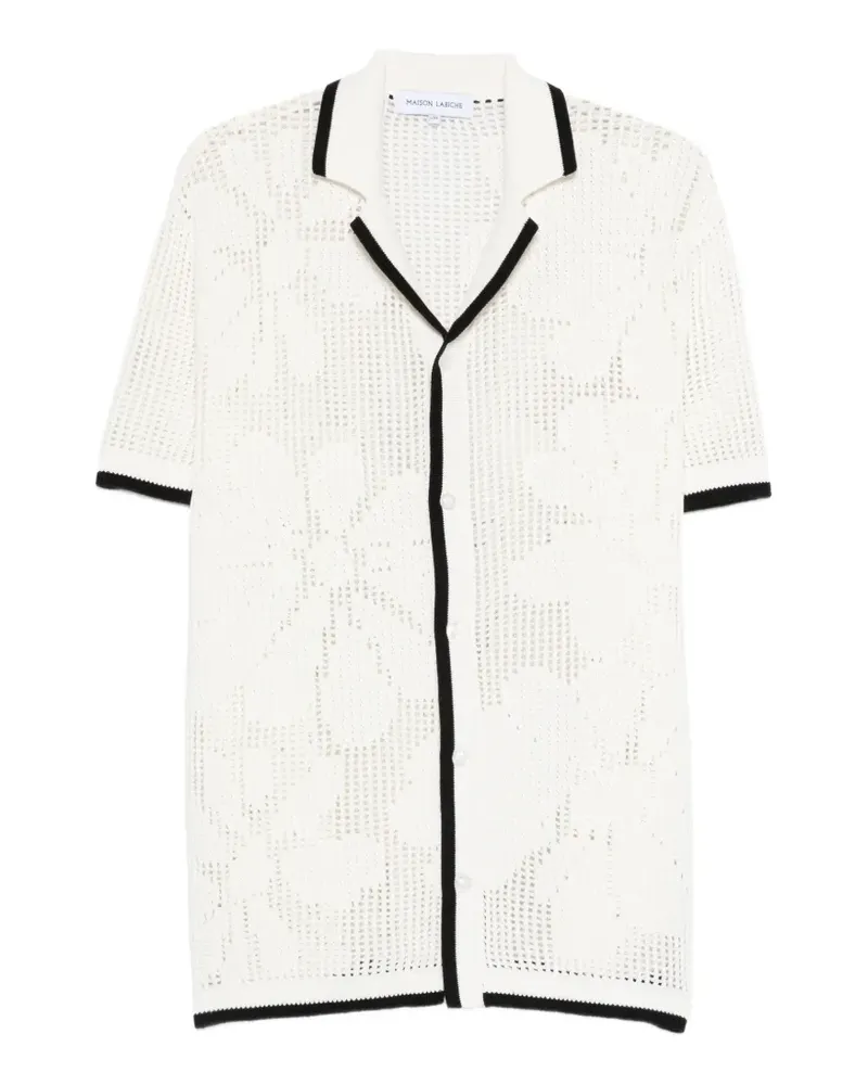 Maison Labiche Beurert Flowers contrast-trim shirt - Weiß Weiß