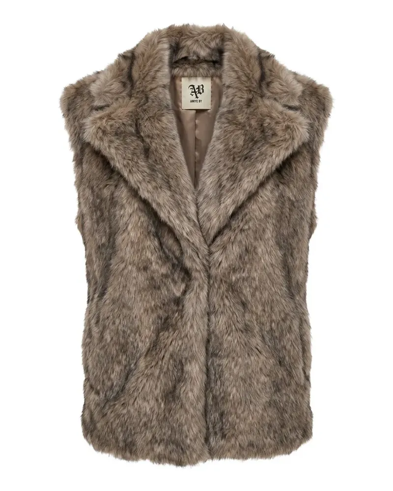 Aniye By Weste aus Faux Fur mit fallendem Revers - Nude Nude