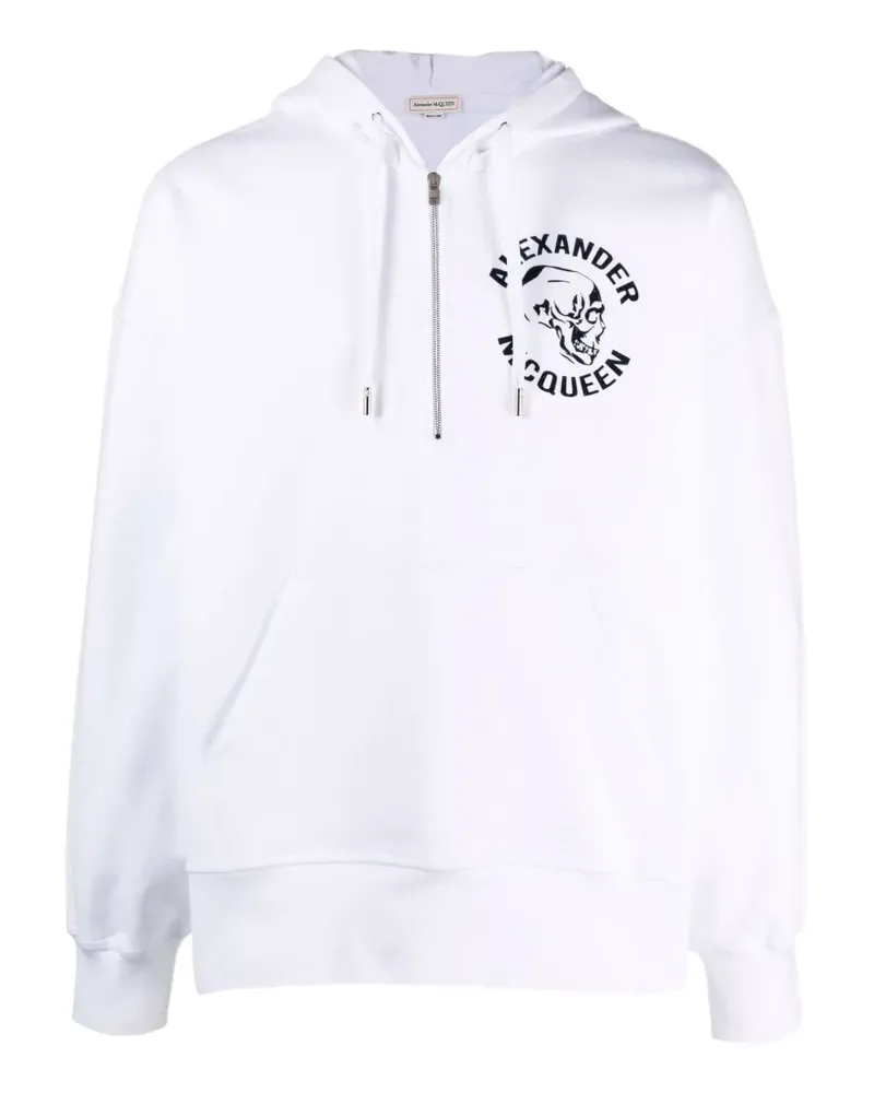 Alexander McQueen Hoodie mit Totenkopf-Print - Weiß Weiß
