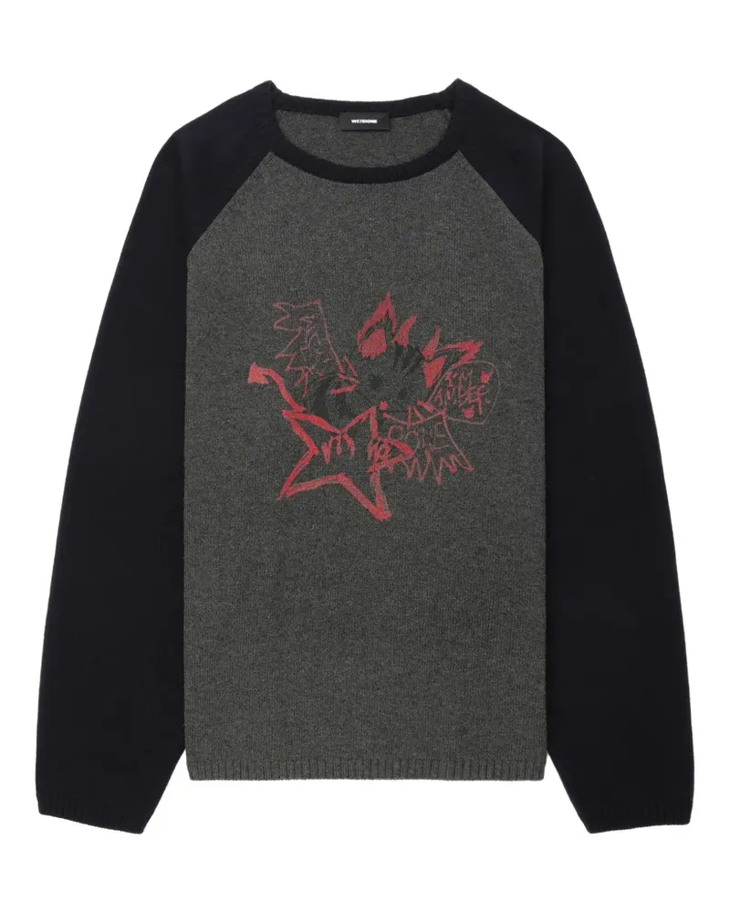 WE 11 DONE Pullover mit grafischem Print - Grau Grau