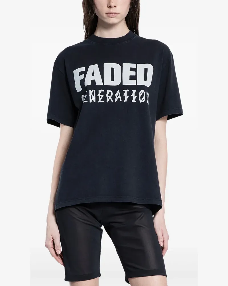 44 LABEL GROUP Faded Generation T-Shirt - Schwarz Schwarz