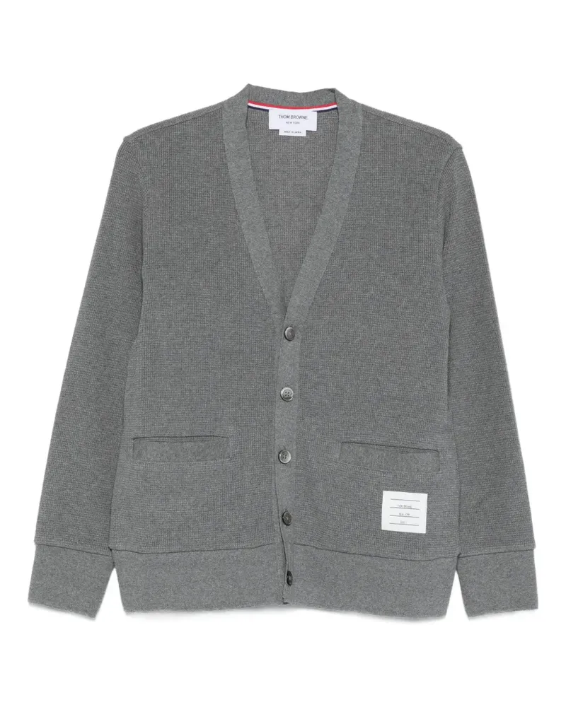 Thom Browne Intarsien-Cardigan mit Logo-Streifen - Grau Grau