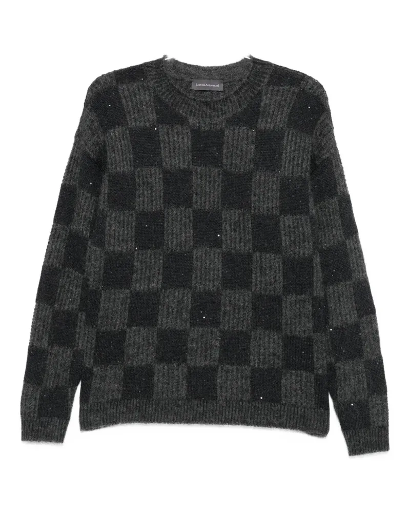 Lorena Antoniazzi sequin-embellished check sweater - Schwarz Schwarz