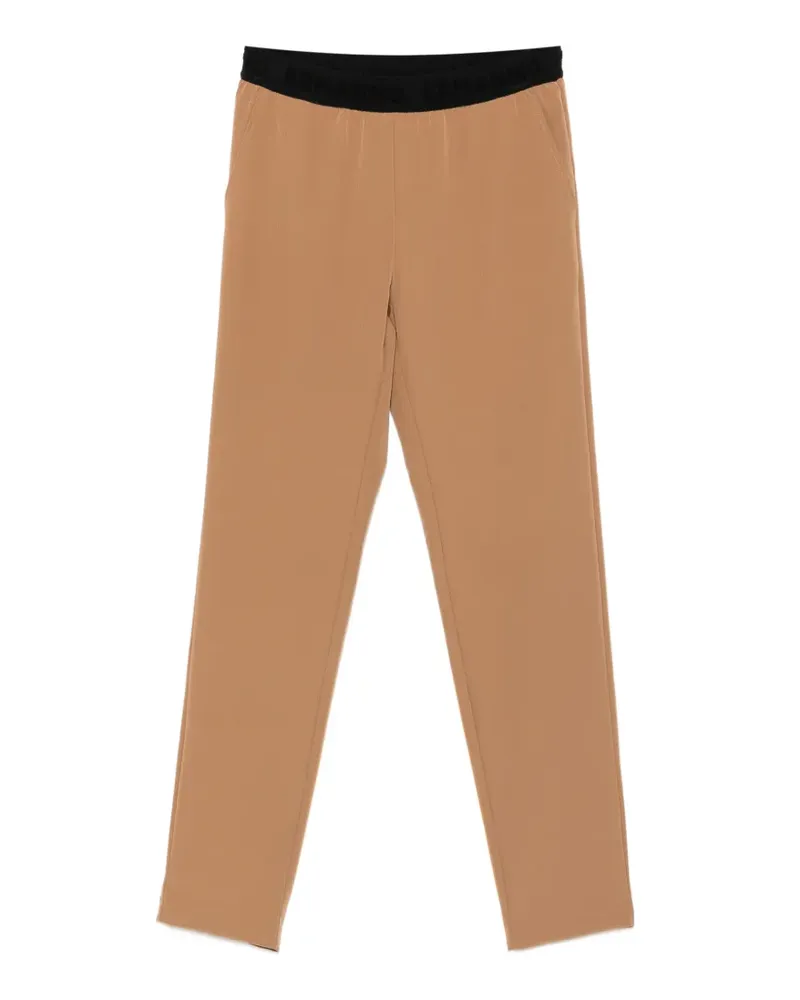 Ermanno Scervino Schmale Hose mit Logo-Band - Braun Braun