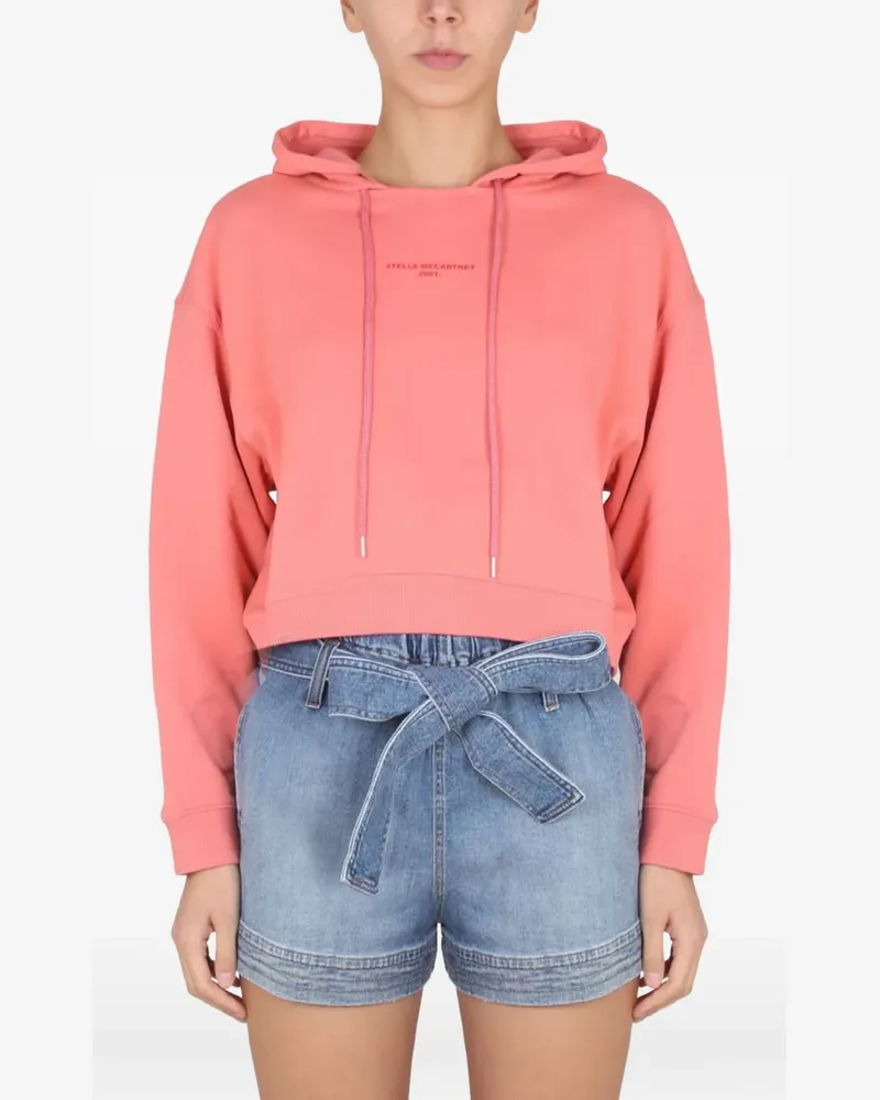 Stella McCartney Cropped-Hoodie mit Logo-Stickerei - Rosa Rosa