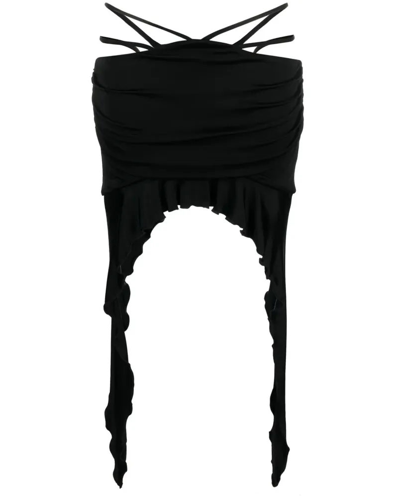 MISBHV Asymmetrischer Rock mit Raffung - Schwarz Schwarz