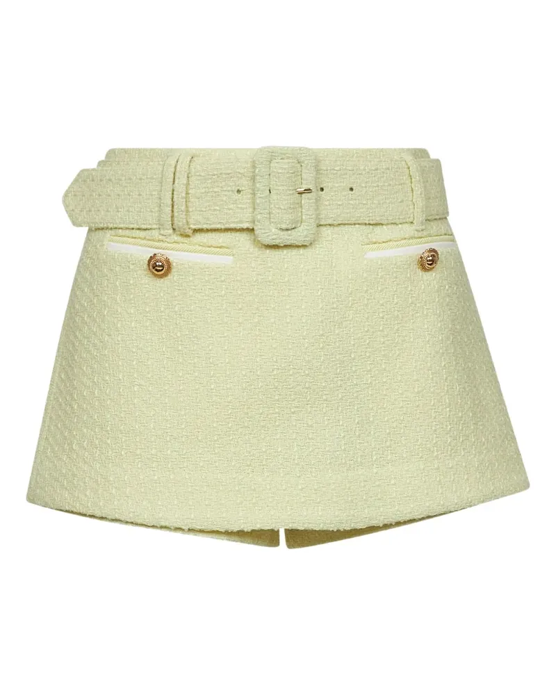 Self-Portrait Shorts mit Gürtel - Gelb Gelb