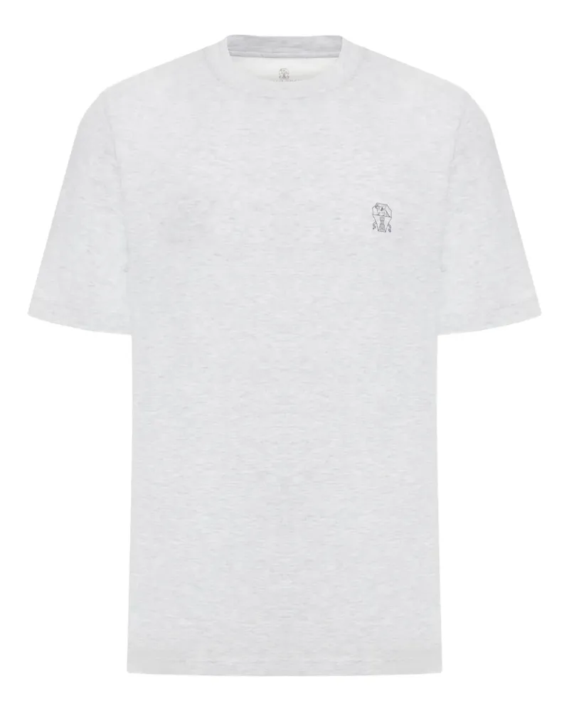 Brunello Cucinelli T-Shirt mit Logo-Print - Nude Nude
