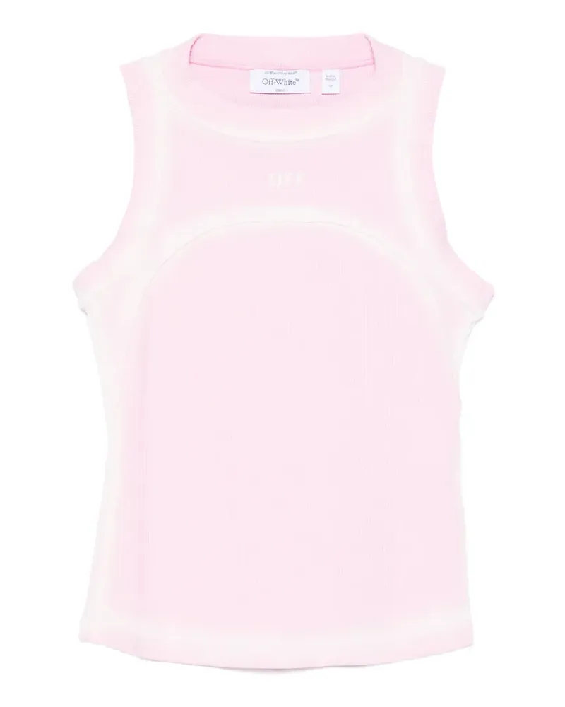 OFF-WHITE Spray- Off-Stamp ribbed tank top - Rosa Rosa