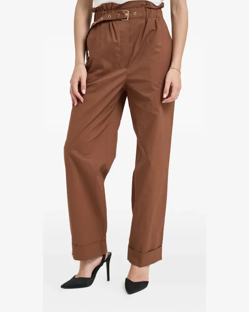 Liu Jo belted high-waist trousers - Braun Braun