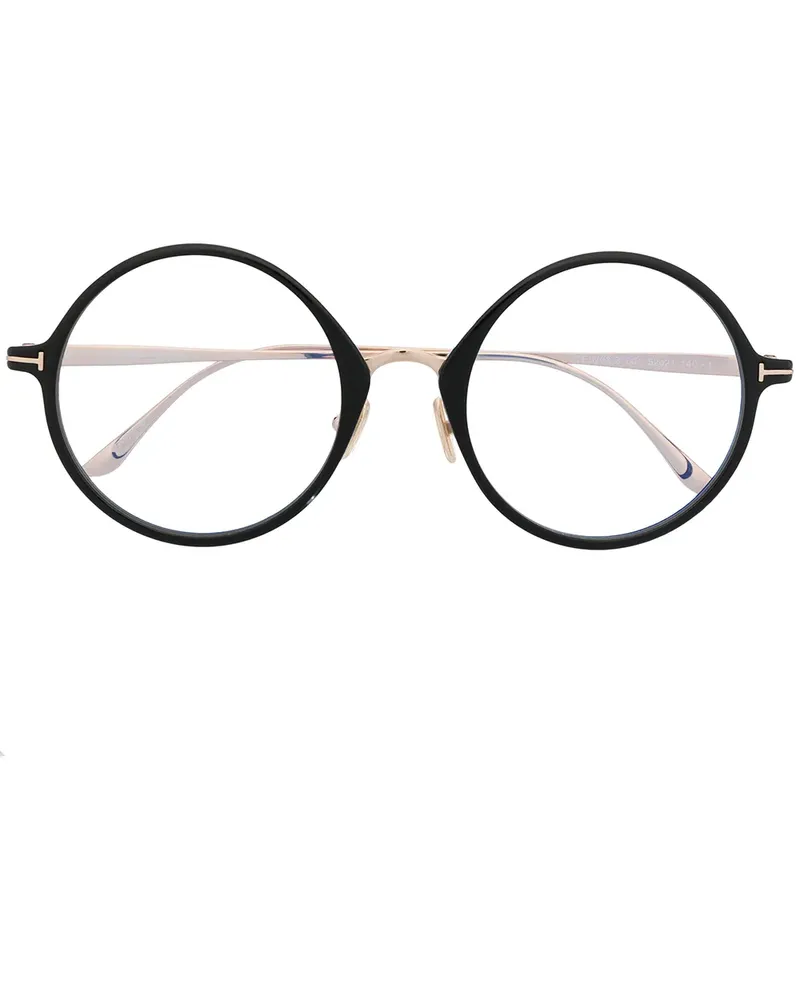 Tom Ford Brille mit rundem Gestell - Schwarz Schwarz