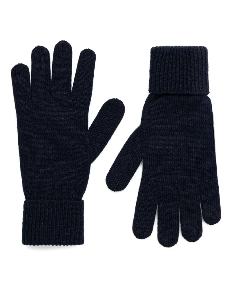 Bally knitted log-patch gloves - Blau Blau